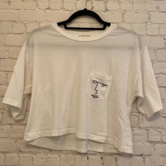 [FUTURE STATE] White Crop Top T-shirt Size Small - Picture 1 of 6